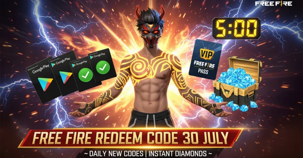 Free Fire Redeem Code 30 July 