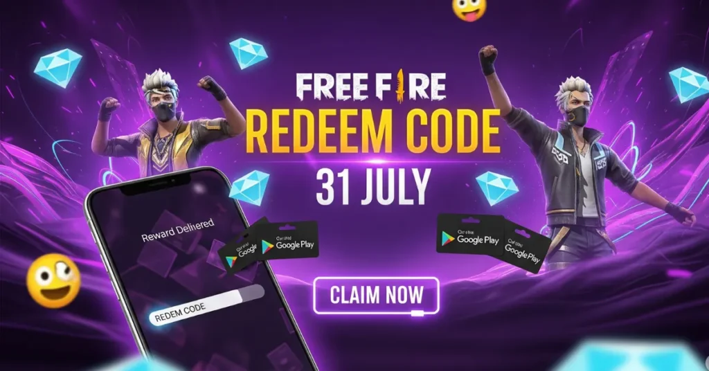 Free Fire Redeem Code 31 July