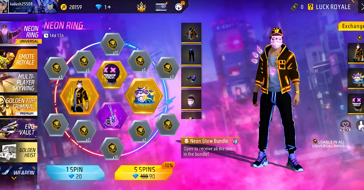 Neon Ring Free Fire Event 2025