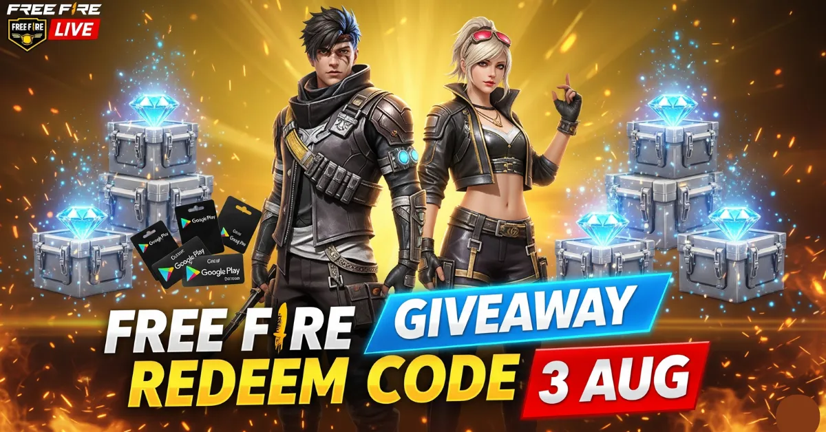 Free Fire Redeem Code 3 AUG