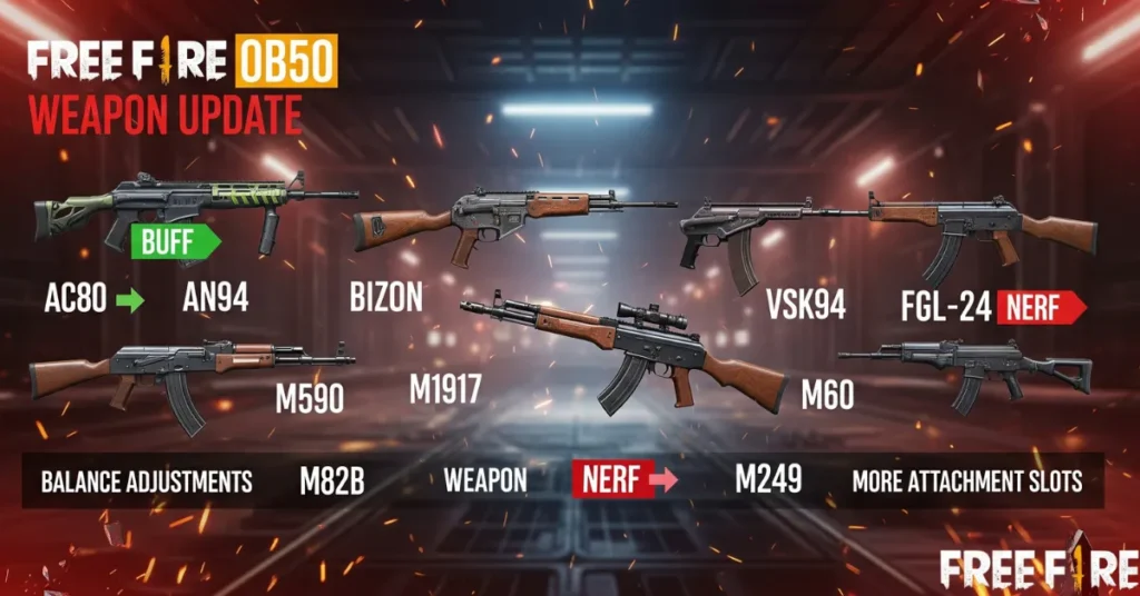 Free Fire OB50 Weapon Update
