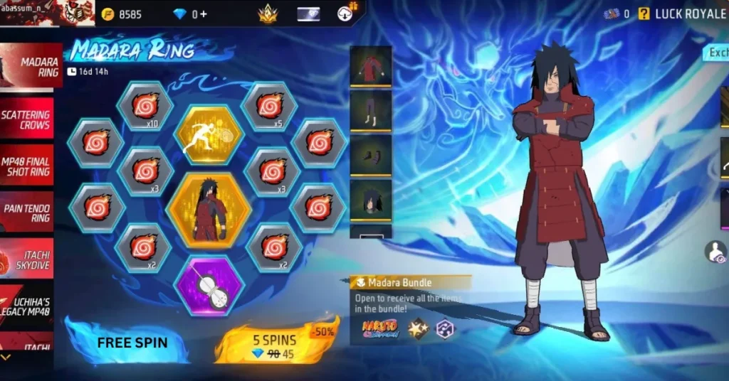 Madara Ring Free Fire