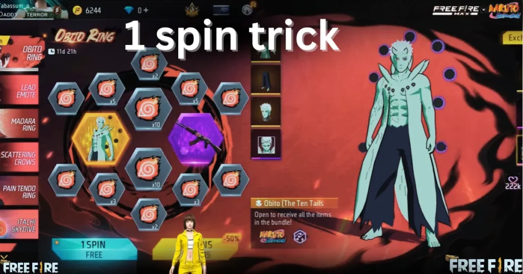 Obito Ring 1 Spin Trick Free Fire