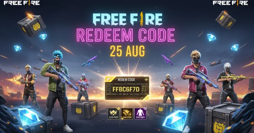 Free Fire Redeem Code 25 AUG