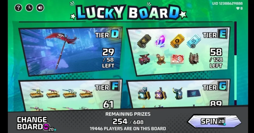 Lucky Board in Free Fire