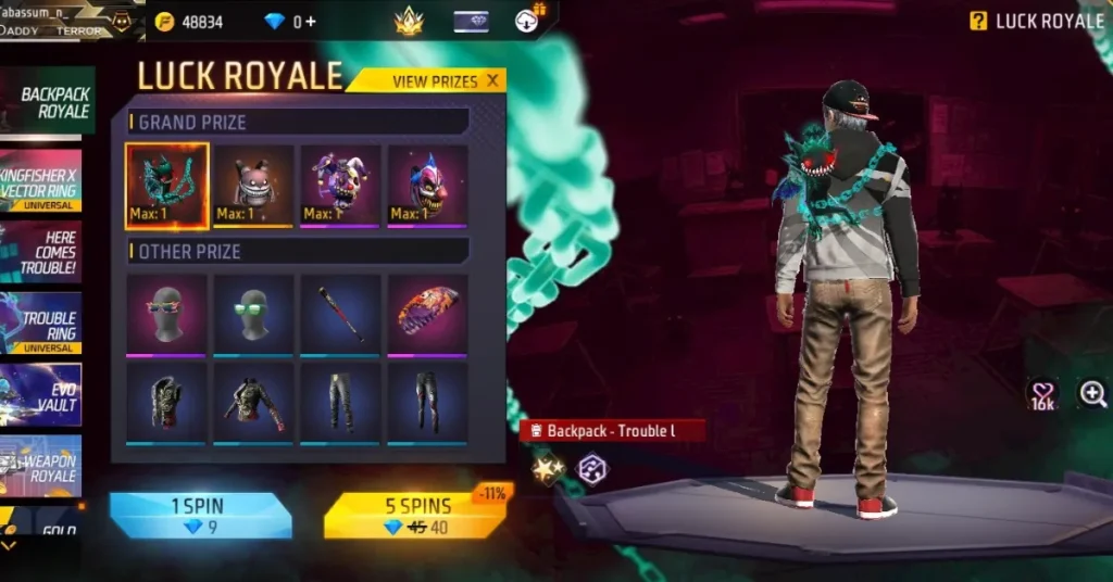 BackPack Royale Free Fire