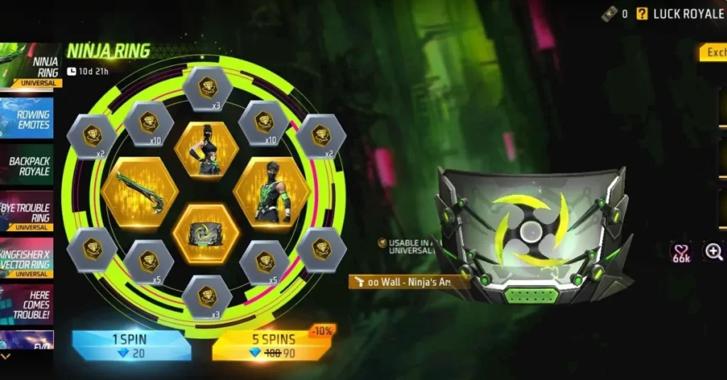 Ninja Ring Event in Free Fire