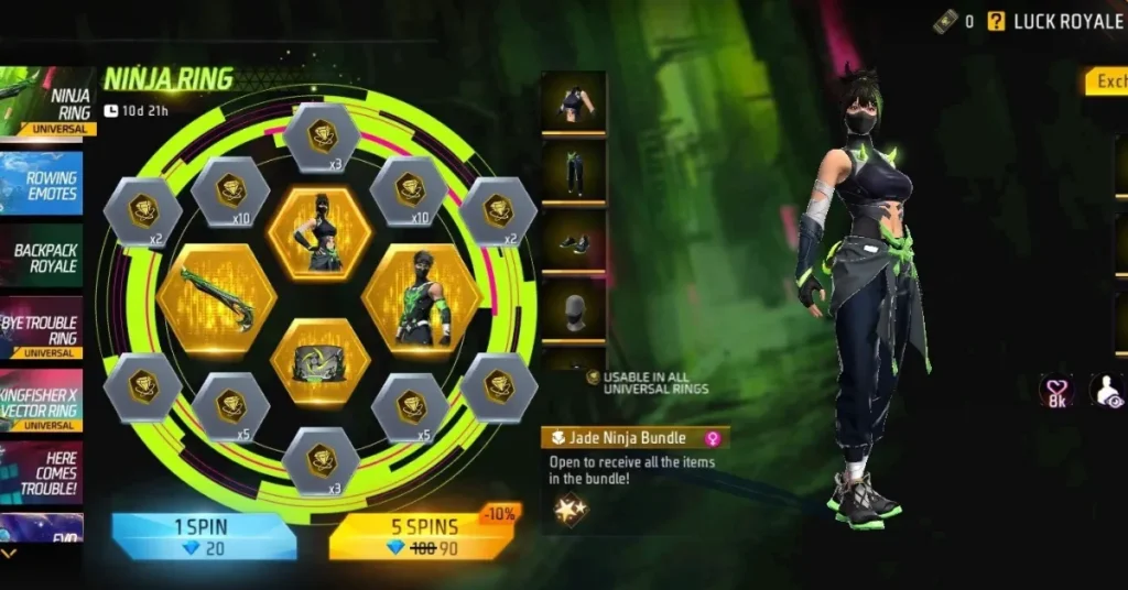Jade Ninja Bundle in Free Fire