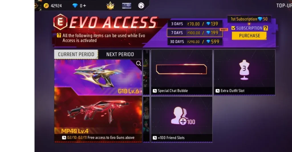 Evo Access in Free Fire