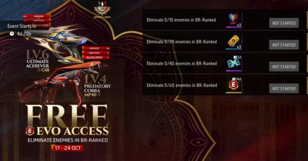 Free Evo Access Event in Free Fire