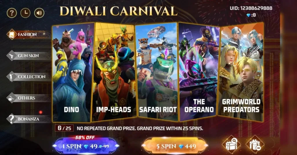 Diwali Carnival Event in Free Fire