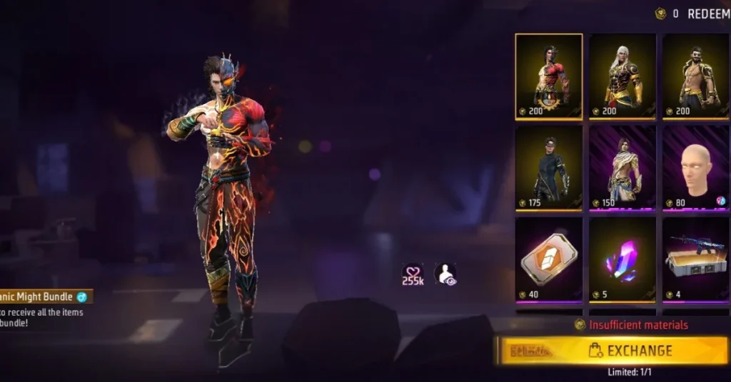 Volcanic Might Bundle in Free Fire