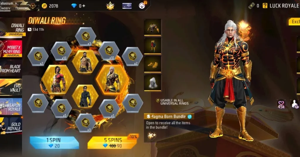 Magma Born Bundle in Free Fire