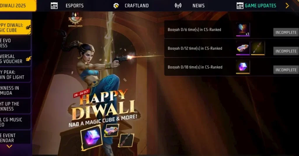Happy Diwali Magic Cube in Free Fire