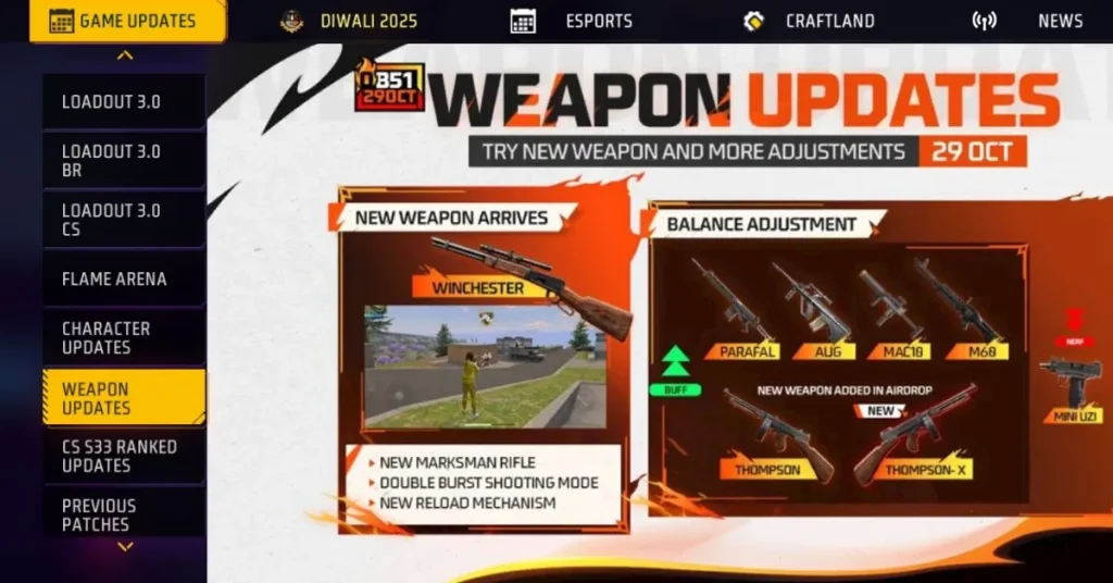 Weapon Updates